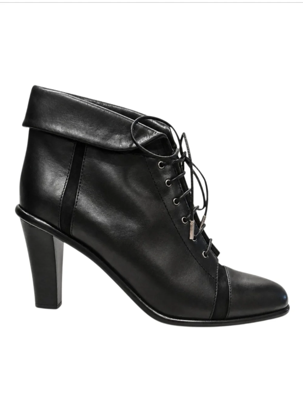 JIL SANDER | Black Leather Lace-Up Ankle Boots EU 36.5 / US 6.5